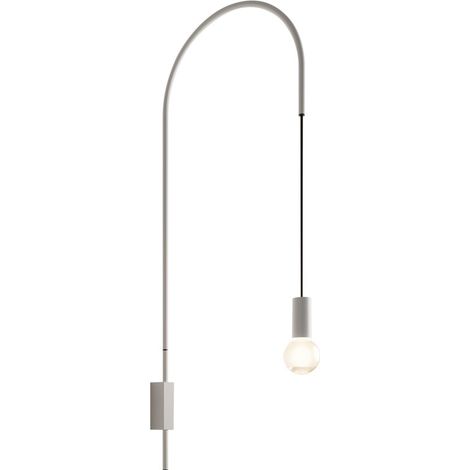 Zafferano - Applique Filo, orientable à 200, métal peint, ampoule E27 max 60W incluse, H 110cm - Blanc
