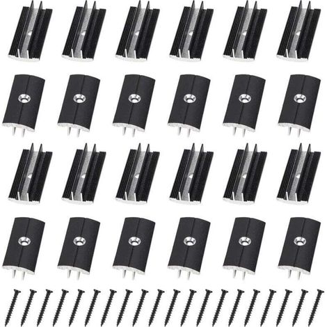 100 Pcs Clips Noir pour Planchers en Bois en Plastique T-Clips pour Planches de Terrasse 6 mm Espacement Entretoises Cachées avec 100 Vis pour Planches WPC/BPC Planches Composites (1/4)