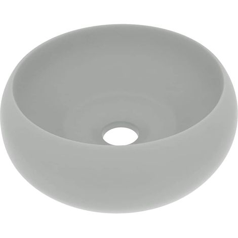 Lavabo de lujo redondo cerámica gris claro mate 40x15 cm vidaXL (1/5)