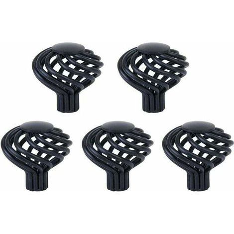 5Pcs Quincaillerie De Cabinet En Fer Forgé Noir Cage à Oiseaux Bouton Armoire Poignée De Porte,Dia.1.3inch (1/4)
