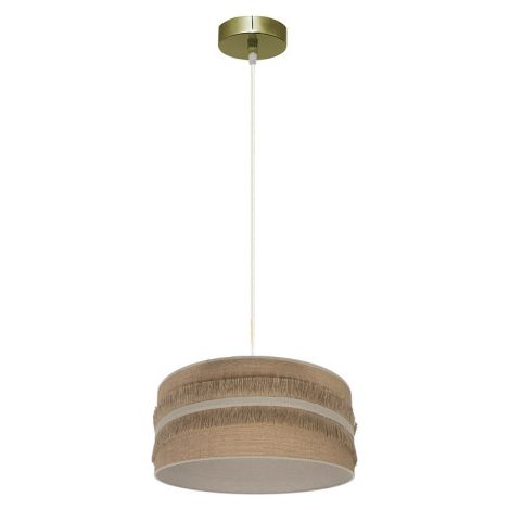 Ciondolo Natalia 1xe27 Cuoio/sacco-beige Regx30x30cm (1/2)