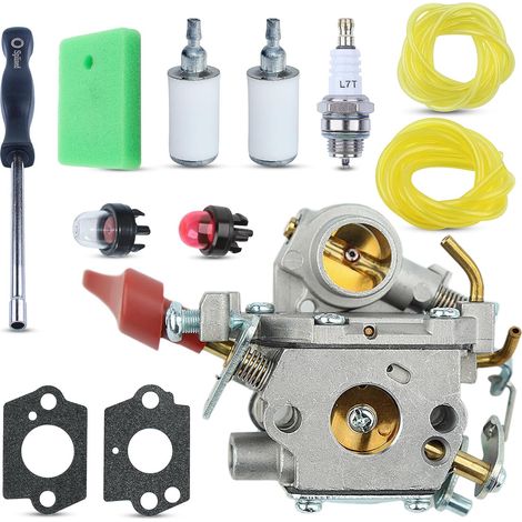 Carburateur C1M-W44 avec kit de conduite de filtre à carburant pour Craftsman Poulan 33CC PP333 PP330 PPB330 PP133 PP335 PPB335 PP338PT PRO Taille-haie à essence Remplacement 545008042 545189502 ZAMA (1/5)