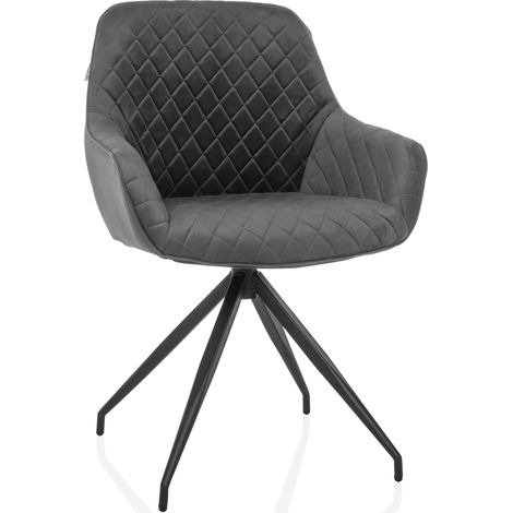 Dining Stuhl / Schalenstuhl ELVERUM Samt grau hjh LIVING