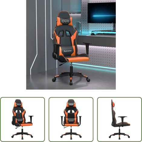 Gamingstuhl Kunstleder - Gaming-Stuhl Schwarz und Orange Kunstleder (1/5)