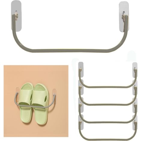 (Gris)5 Pièces Étagère Chaussures pour Montage Mural Porte, Étagère Chaussures Support Mural Set, Étagère Chaussures Murale, Porte Chaussures Pliant à Suspendre, Montage mural Sans perçage (1/5)