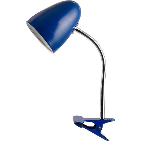 Lampe de bureau à pince Gaeta E27 bleue