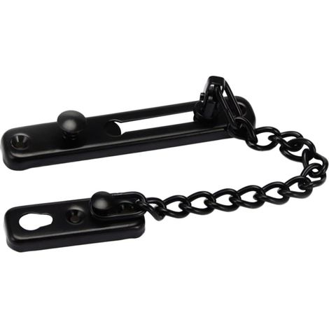 Chaîne de Verrouillage de Porte Loquet de Sécurité à Pression en Acier Inoxydable 2pcs Noir Robuste et Solide Protège-chaîne pour Porte Maison et Hôtel (1/5)