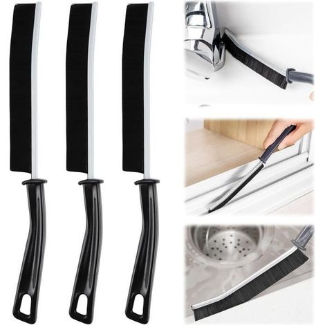 3-teilige Fugenreinigungsbürste – Ergonomischer Griff – Nylonborsten – Multifunktional (1/4)