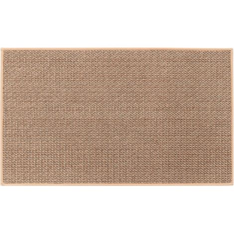 Tapis de Cuisine Antidérapant - Tapis de Sol Lavable - Tapis de Couloir en Jute et Lin - 45 x 120 cm - Résistant - Marron (1/5)