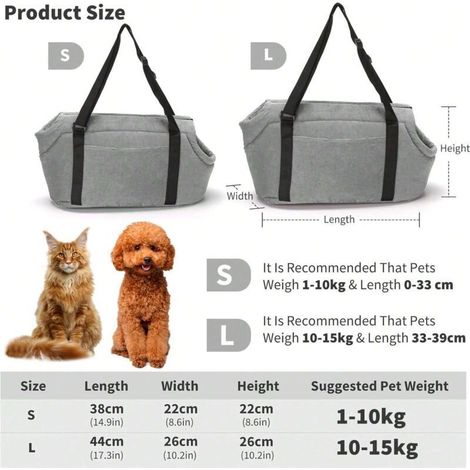 Sac à bandoulière pour chien, sac de transport pour chien, chat, petit sac de voyage pour animaux de compagnie