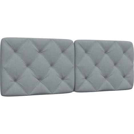 Coussin de tête de lit 140 cm gris clair en polyester, 142 x 6 x 48 cm - PANGIVO (1/5)