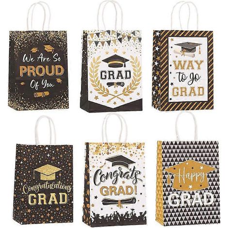 Lot de 12 sacs cadeaux en papier kraft pour la remise des diplômes, parfaits pour les bonbons des enfants. (1/5)