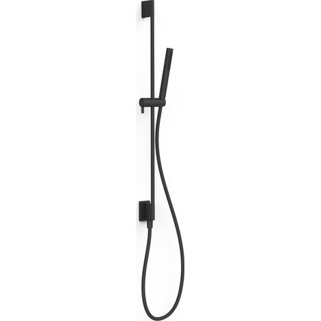 TRES 03493101NM COMPLEMENTOS DE DUCHA Conjunto De Barra De Ducha con Toma De Agua A Pared Color Negro Mate - ref: 03493101NM