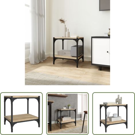Meuble tv bois - Meuble TV Chêne sonoma 40x33x41 cm Bois d'ingénierie et acier (1/5)