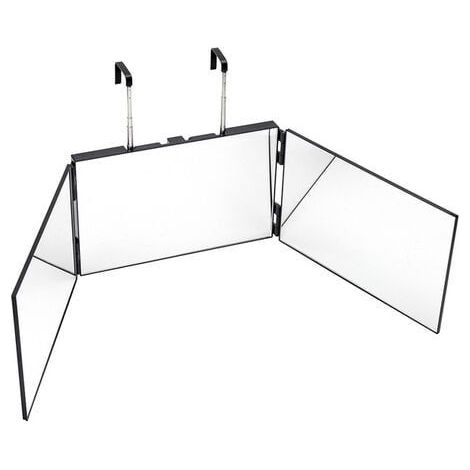 Nouveau Miroir De Maquillage 360 ÂÂDegrã©S Pliant Salle De Bain Vue Arriã¿Re Triple Hauteur Rã©Glable Coiffure Rasage Cosmã©Tique Outil, Noir Sans Led (1/5)