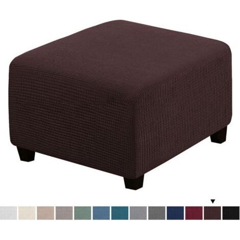 Funda elástica cuadrada para reposapiés de sofá – Tejido de felpa elástica 85 % poliéster – Dimensiones: 68-81 cm – Protección contra manchas y desgarros (1/5)