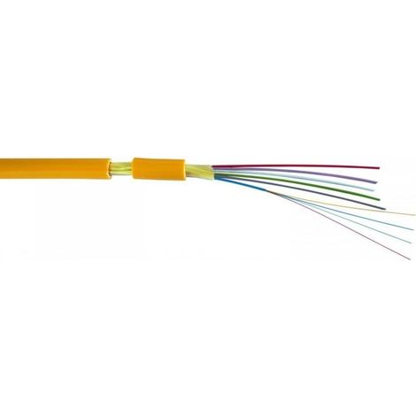 Cable multifibra FK24 monomodo 24 fibras Euroclase Dca y LSFH resistente a rayos UV de interior exterior en bobina de 2 km