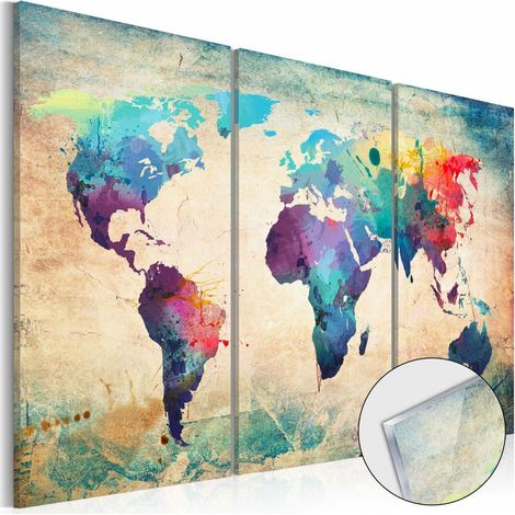 Tableau sur verre carte arc-en-ciel - 90 x 60 cm (1/4)
