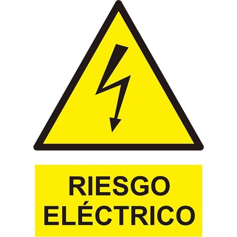 Panneau adhésif Risgo électrique 10 x 15 cm Jaune, Signalisation