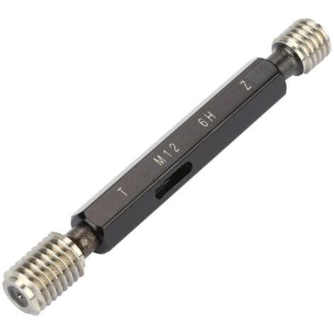 Jauge de filetage à bouchon en acier de haute précision M12 x 1.75 pour mesure manuelle