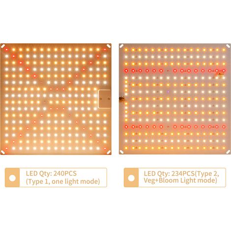 Vollspektrum-LED-Pflanzenlampe mit 234 LEDs, LED-Panel für Sukkulenten, Hydrokultur im Gewächshaus, Zimmerpflanzen, vegetatives Wachstum und Blüte. Beleuchtungsmodi: Wachstum und Blüte. (1/2)