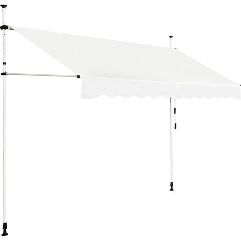 Goplus – Store banne manuel rétractable 3x1,2m – Aluminium – Hauteur réglable 2-3m – Tissu Oxford PU – Installation sans perçage - 2-3M-Auvent (1/5)