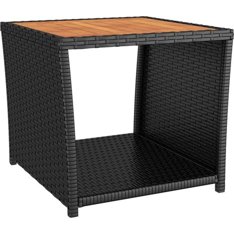 Maison Exclusive - Beistelltisch mit Holzplatte Schwarz Poly Ratt