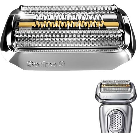 Tête de rechange pour rasoir Braun série 92S, compatible avec les modèles Braun S9 9080cc, 9095cc, 9260s, 9291cc, 9296cc et 9330s, argentée (1/5)