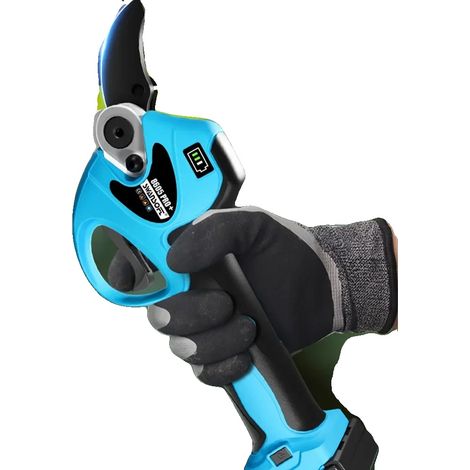 Podadora eléctrica, motor sin escobillas, incluye dos baterías, color azul, dos baterías (1/5)