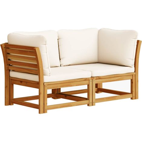 Maison Exclusive - Gartensofa mit Kissen 2-Sitzer Massivholz Akaz
