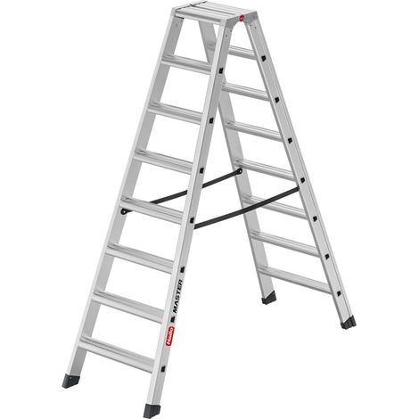 Hailo Aluminium-Doppelstufenleiter Master D100 2 x 8 Stufen (1/5)