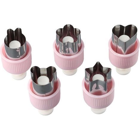 Mini emporte-pièce en acier inoxydable, anneau à gâteau et à pâtisserie, coupe-légumes en forme de 5 pièces, moules à tampons de fruits à faire soi-même (1/5)