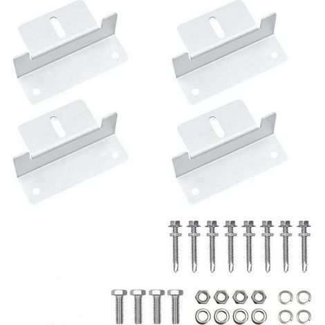 4-teiliges Montage- und Befestigungsset für Solarmodule, Z-förmige Halterungen für die Wohnmobilmontage mit Muttern und Schrauben - KZQ