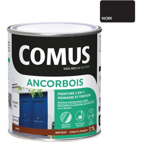 ANCORBOIS noir 1L - Peinture de protection et de décoration microporeuse 2 en 1 bois (1/3)