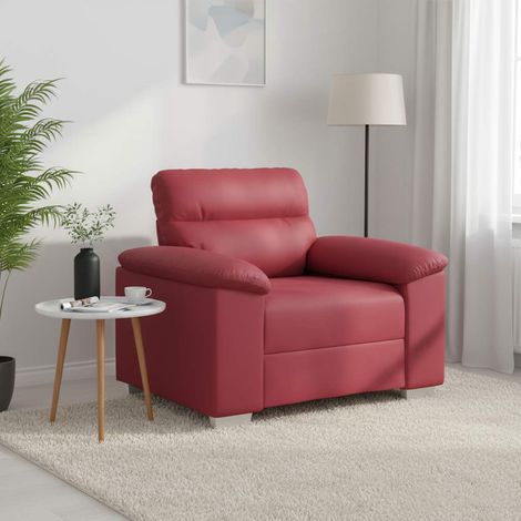 vidaXL Fauteuil canapé rouge bordeaux 100x81x84 cm en similicuir (1/5)