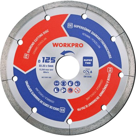 – Disque à lamelles pour meuleuse 125 mm – Ultra-fin 1,2 mm pour coupe à sec et à l'eau – Coupe nette sur carrelage, céramique, béton, marbre (1/5)