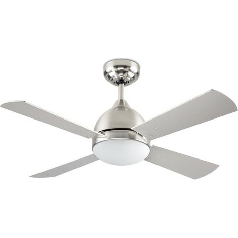 Borneo E27 15W Deckenventilator, Satin Nickel Weiß (1/5)