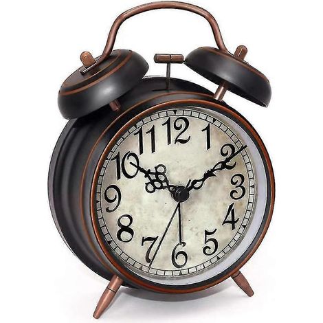 Réveil puissant pour adultes au sommeil profond, silencieux, à quartz, avec rétroéclairage et double sonnerie. (1/5)