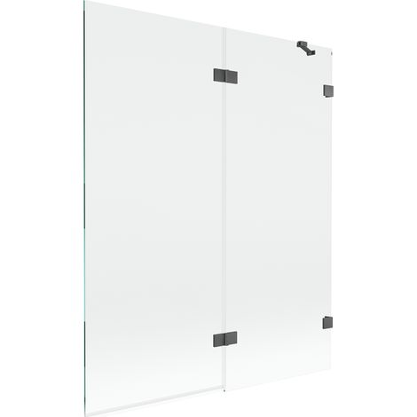 Mexen Lunar Duschabtrennung 2-flügelig rechts 140 x 150 cm, transparent, gun grey gebürstet - 897-140-100-66-00-P (1/5)