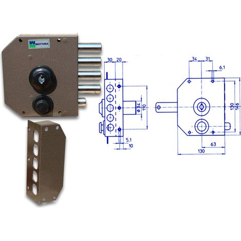 Serratura Legno Applicare 30610 Mottura C.pompa M4 con Scr E.mm 63 Sx