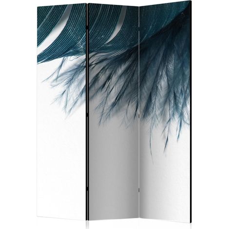 Paravento - Dark Blue Feather [Room Dividers] - 135x172 (1/4)