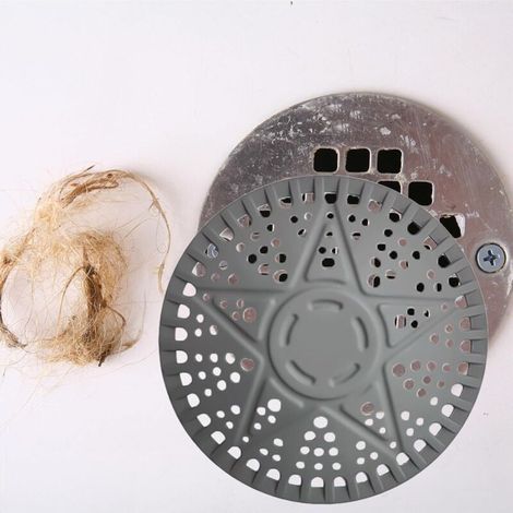 Silikon-Haarfilter für Duschabfluss, Waschbeckenfilter, Universal-Haarfilter für Bad, Badewanne, Küche, Grau