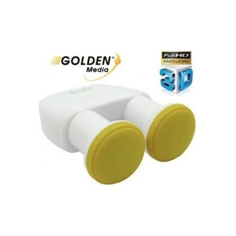 LNB Monobloc Twin 0,1dB Golden Media Full HD 3D