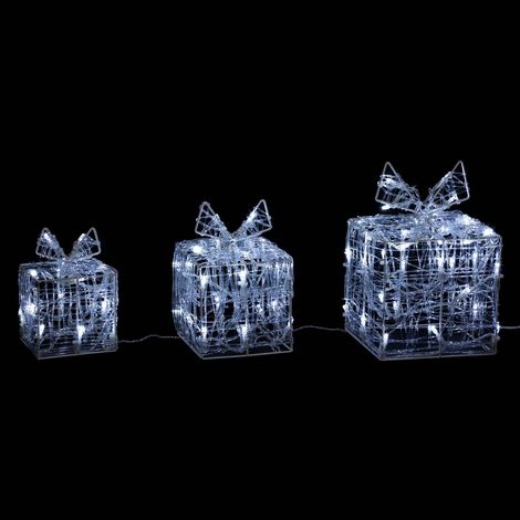 Forma regalo in acrilico 3D con 70 LED lampeggianti H.23cm per esterno - Feeric lights & christmas