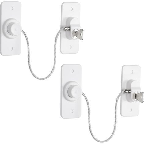 Lot de 2 verrous de fenêtre pour fenêtres en UPVC, adhésif sans perçage, entrebâilleur de fenêtre avec clé, verrous de sécurité pour animaux de compagnie, sécurité enfant, facile (1/5)