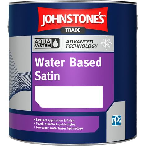 Johnstones Trade Aqua Water Based Satin - Brilliant White - 1 Litre