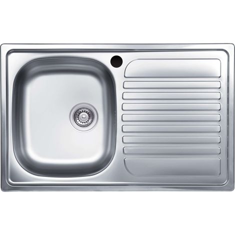 Lavello Inox 1 Vasca Sx + Gocciolatoio Dx 80 Cm (1/5)