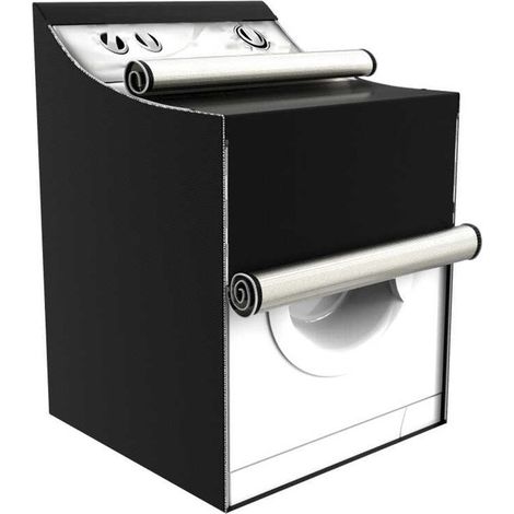 2 housses pour lave-linge et sèche-linge, imperméables et résistantes à la poussière, avec fermeture éclair, couleur argentée, pour utilisation extérieure ou intérieure (1/4)