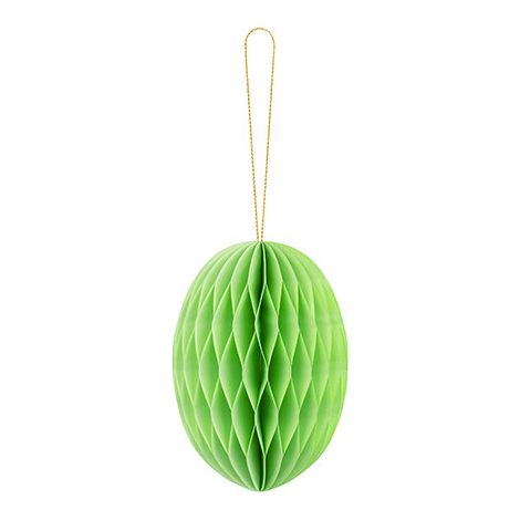Decoración de papel nido de abeja Huevo, verde claro, 12 cm (1/5)