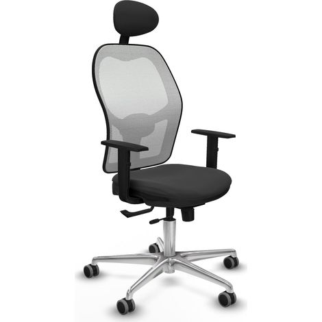 Sedia da ufficio piqueras y crespo Jorquera grigio scuro similpelle (1/2)